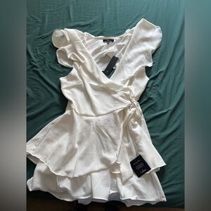 Lulu's White Backless Graduation/ Formal Romper